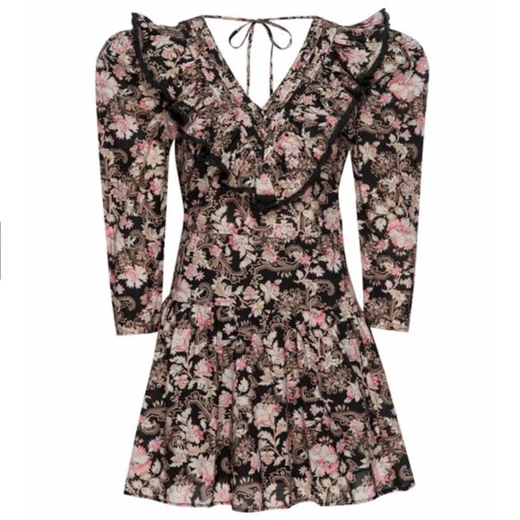 St. Roche The Hatfield Mini Dress Gathered Skirt, V-Neck, Ruffle. Size 4. NWT! - Picture 3 of 11